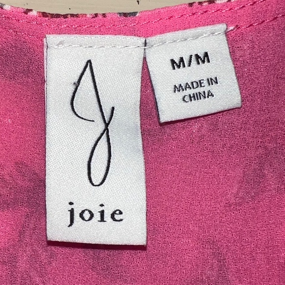 JOIE pink floral cropped faux wrap top - Picture 8 of 8